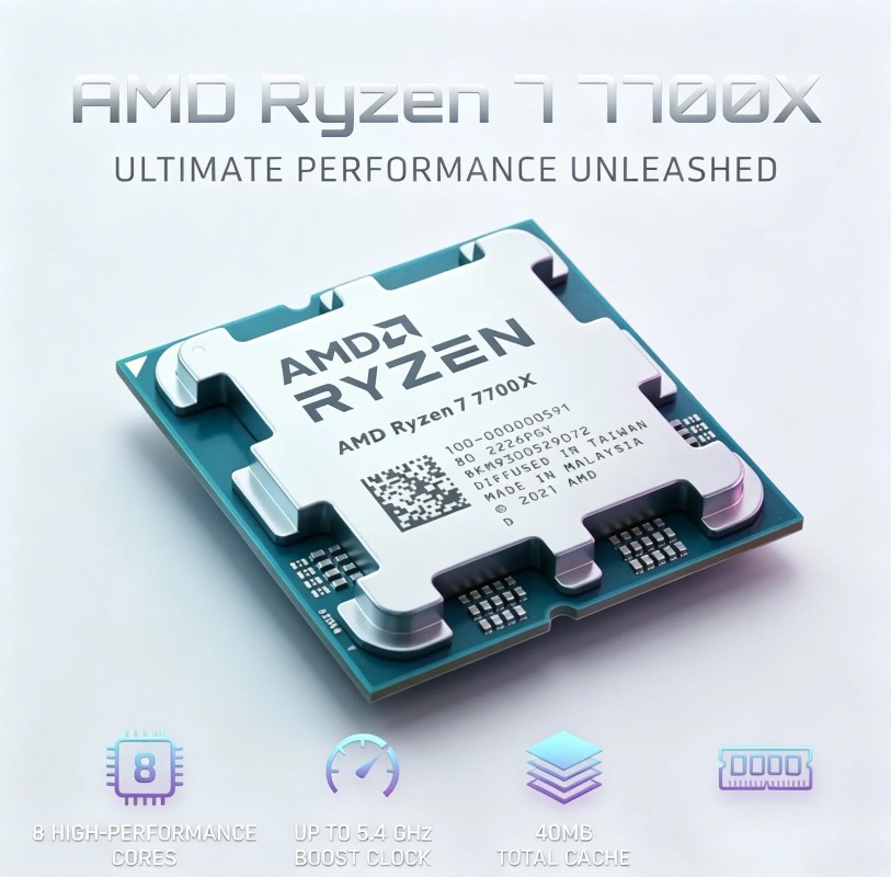 AMD Ryzen 7 7700X R7 7700X ЦПУ – обзор и цена Amd Cpu Ryzen 7