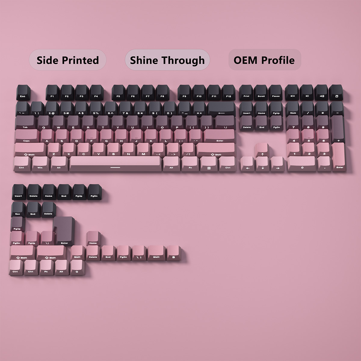 Градиентные кейкапы с боковой  – обзор и цена Gaming Keyboard Typewriter