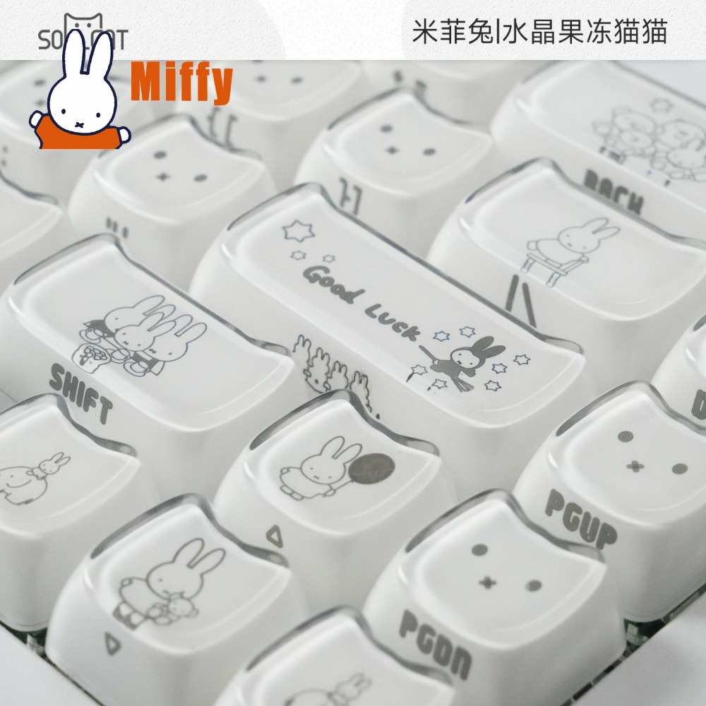 Милые кейкапы Miffy: кристальн – обзор и цена Gaming Keyboard Typewriter